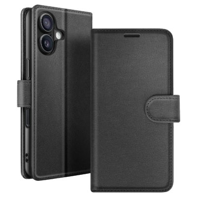 ZANAE Zana&eacute; &Eacute;tui Portefeuille pour iPhone 16 Support et Languette Magn&eacute;tique Noir