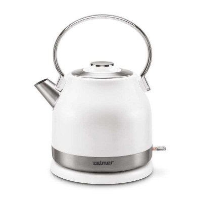 ZELMER  Zck7940 Bouilloire 1,5 L 2200 W Acier Inoxydable, Blanc