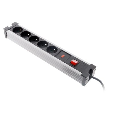 ZENITECH  - Bloc parafoudre 5x 16A avec interrupteur - Noir