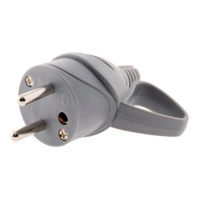 ZENITECH  Fiche &eacute;lectrique m&acirc;le &agrave; anneau avec ergot 16A 2P + T gris