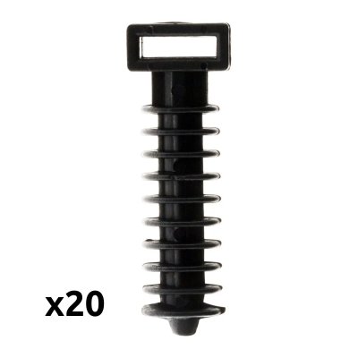ZENITECH -Lot de 20 embases &agrave; chevilles noir - 