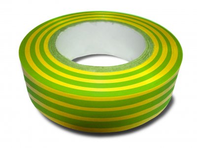 ZENITECH -Rouleau adh&eacute;sif 15mm x 10m Vert/Jaune - 