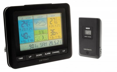 ZENITECH  - Station m&eacute;t&eacute;o couleur avec capteur sans fil (IP44)