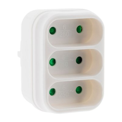 ZENITECH -Triplite 3x 2P 6A fa&ccedil;ade - Blanc - 