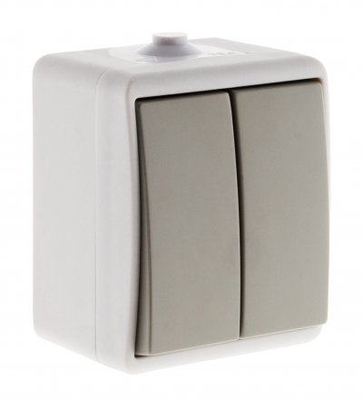 ZENITECH -Va-et-vient double IP54 - Gris clair