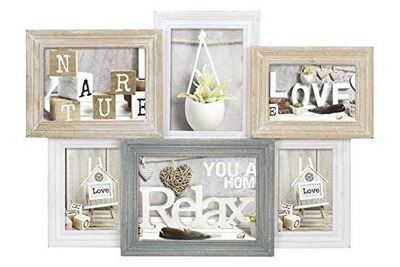 ZEP  Vincennes 6 Photo Wood Photo Frame Marron,Blanc,Gris