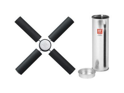 ZWILLING  Dessous de Plat, 22 x 22 cm, Silicone, Noir et Argent&eacute;