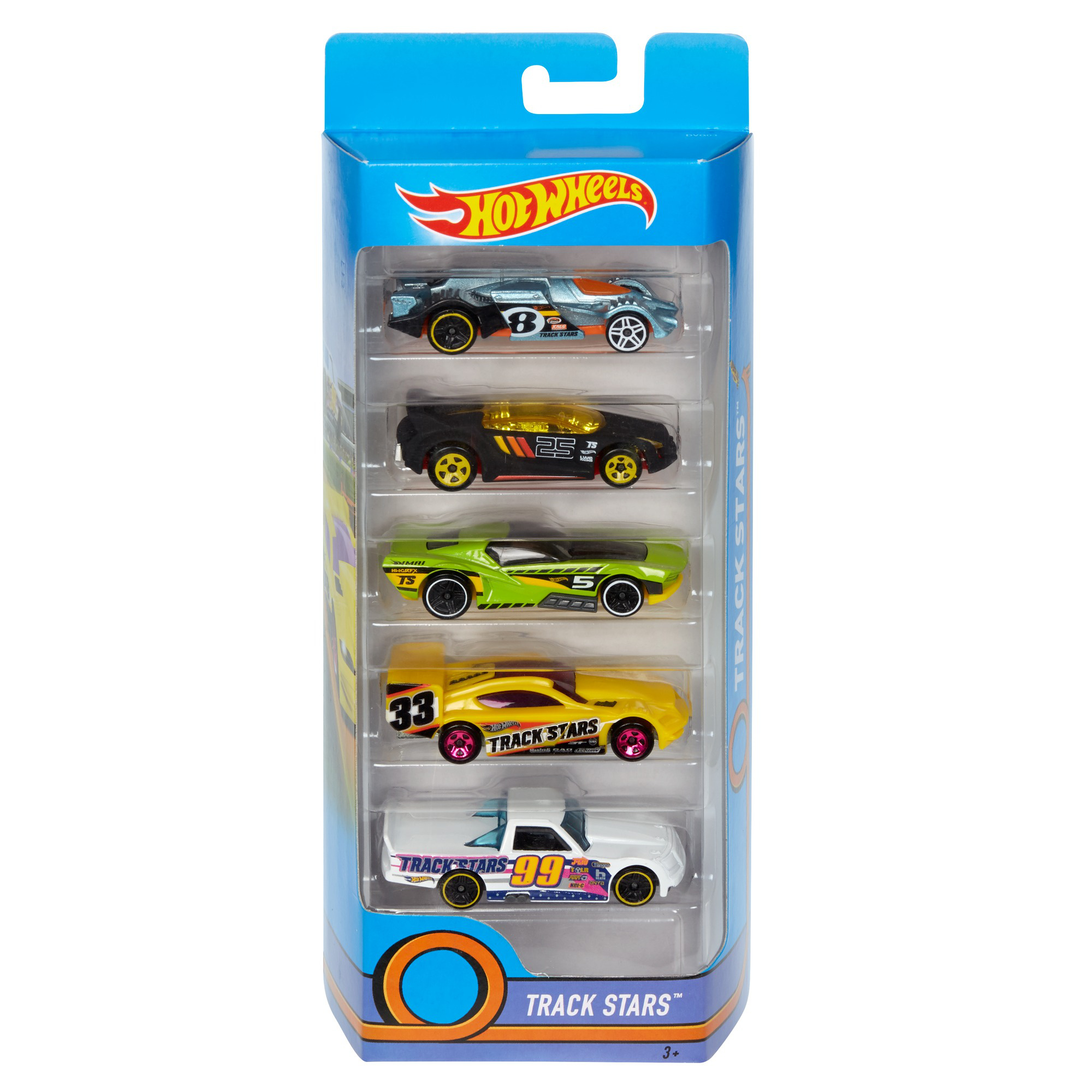 Coffret 5 Véhicules Hot Wheels Stunt Tracks – Voitures Miniatures + Carte Tigre, Dès 3 Ans