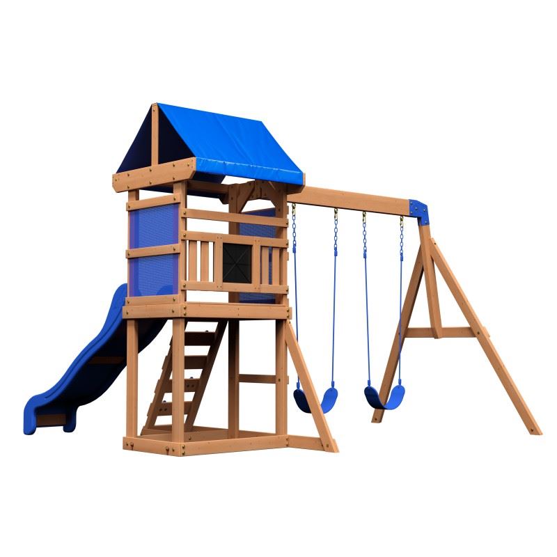 Toboggan Bleu 210x40 Cm En Polypropylène Pour Enfants (3-8 Ans, 45 Kg Max) – Glisse Rigolote Pour Jardin, Compatible Avec Tour De Jeu