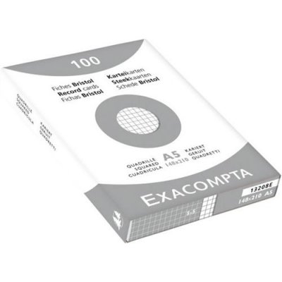 EXACOMPTA 100 fiches Bristol -  - Blanc - 5x5 - Non perfor&eacute;es