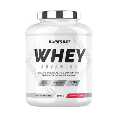 SUPERSET NUTRITION 100% WHEY PROTEINE ADVANCED (2kg)   Whey prot&eacute;ine   Fraise Yogourt    