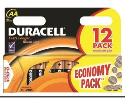DURACELL 12 Piles  Basic AA LR06 MN1500 