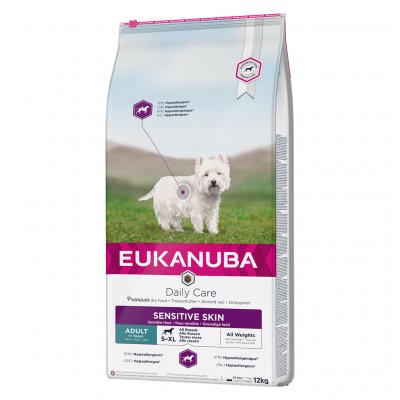EUKANUBA 12kg Adult Sensitive Skin  Daily Care - Croquettes pour chien