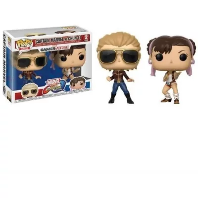 FUNKO 2 Figurines  Pop! Marvel VS Capcom : Captain Marvel VS Chun-Li