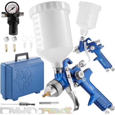 TECTAKE 2 pistolets &agrave; peinture hvlp (buse de 0,8/1,3mm)