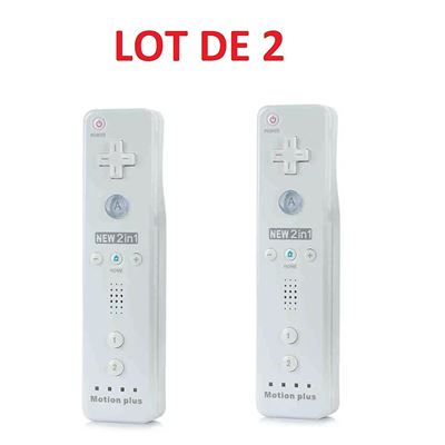 GENERIQUE 2 X T&eacute;l&eacute;commande Wiimote plus (Motion plus inclus) pour Nintendo Wii et Wii U - Blanc - Stra&szlig;e Game 