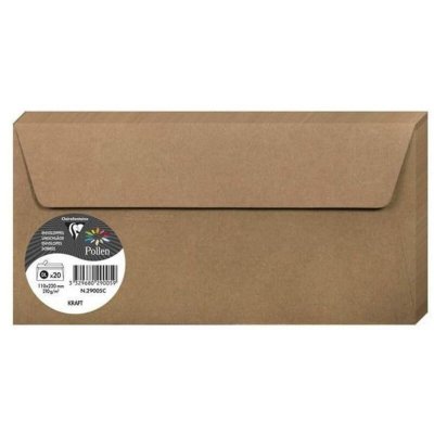POLLEN BY CLAIREFONTAINE 20 enveloppes Pollen 110x220 mm - Kraft