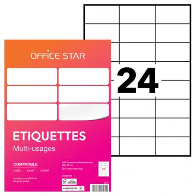 AVERY 2400 Etiq. Office Star 70 X 37 Mm