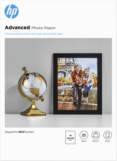 HP 25 Feuilles papier photo A4 -  - 250g