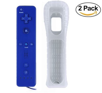  2pcs Manette Wii Remote bleu fonc&eacute;e pour Nintendo Wii et Wii U -QUMOX&reg; 