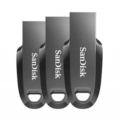 3 x Cl&eacute; USB SanDisk Ultra Curve 32Go USB 3.2 Gen1 100MB/s SDCZ550-032G-G46 (paquet de trois) 