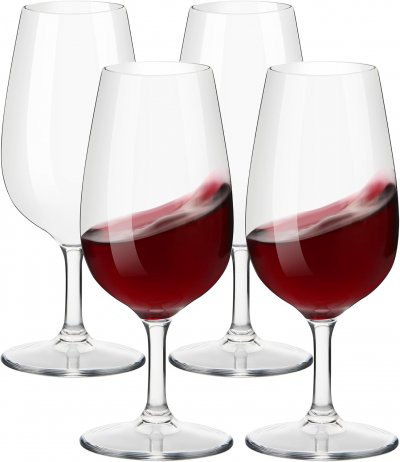 VENDOS85 4 Verres &agrave; vin Tritan incassables et &eacute;l&eacute;gants 