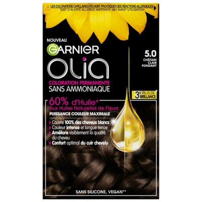 OLIA 5.0 Ch&acirc;tain clair fondant, Coloration permanente, Sans ammoniaque 
