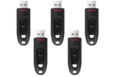 SANDISK 5 x  Cl&eacute; USB Ultra 128 Go USB 3.0 (SDCZ48-128G-U46) jusqu'&agrave; 130Mo/s