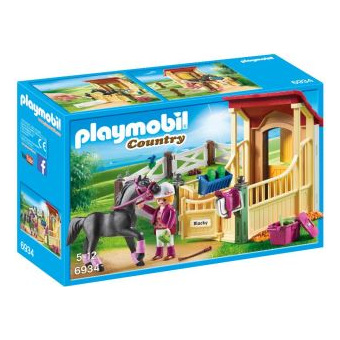 6934 Box avec cavali&egrave;re et cheval Arabe