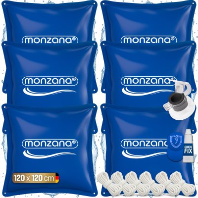 MONZANA 6x Coussin de piscine bleu 120x120cm pour hivernage -20&deg;C