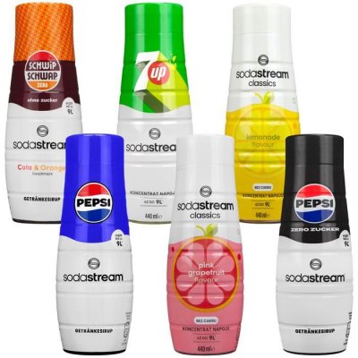 SODASTREAM 6x  Pepsi 7up Schwip Schwap Grejpfruit Sirop De Citron Pour Saturateur