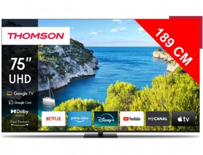 THOMSON 75UG5C14 LED Pied central rotatif UHD 60Hz 189 cm 2024