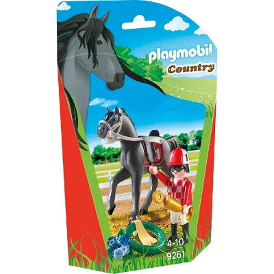 9261 jockey avec cheval de course