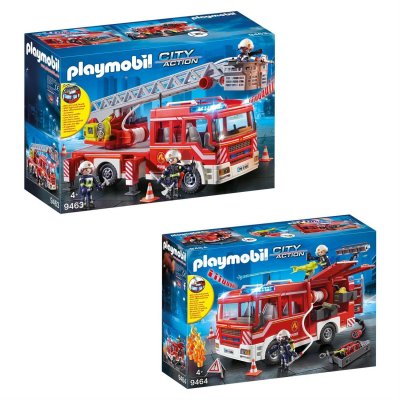 9463-64 City Action - Set de 2 Bo&icirc;tes Playmobil sur le th&egrave;me des pompiers 