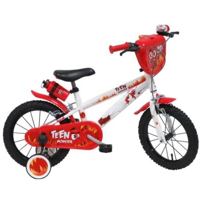  A.T.L.A.S. Teen Monster V&eacute;lo Enfant gar&ccedil;on 14', Blanc et Rouge, 14