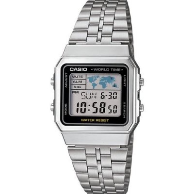 CASIO A500WEA-1EF - Montre-bracelet - num&eacute;rique - acier inoxydable, r&eacute;sine