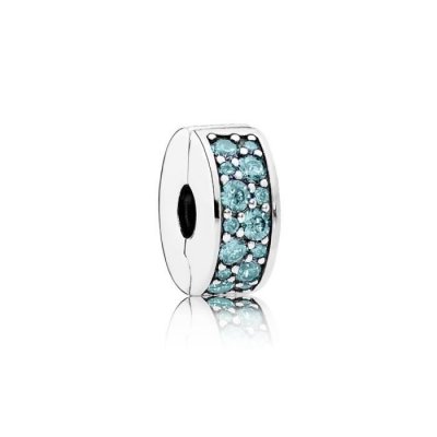 PANDORA Abalorio Clip  791817MCZ Mujer Plata Circonitas Verdes