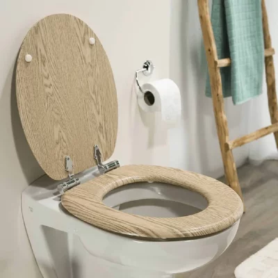 TIGER Abattant WC &agrave; fermeture en douceur Scaffold MDF Marron 252022546
