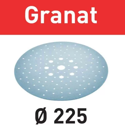 FESTOOL Abrasif  STF D225/128 P180 GR Granat - 5 pi&egrave;ces - 205667