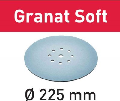 FESTOOL Abrasif STF D225 Granat Soft  - grain 180 - 25 pi&egrave;ces - 204225