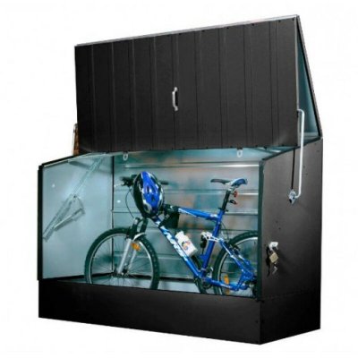 TRIMETALS Abri &agrave; v&eacute;lo m&eacute;tal Bicycle store gris, l.196 x H.133 x P.89 cm