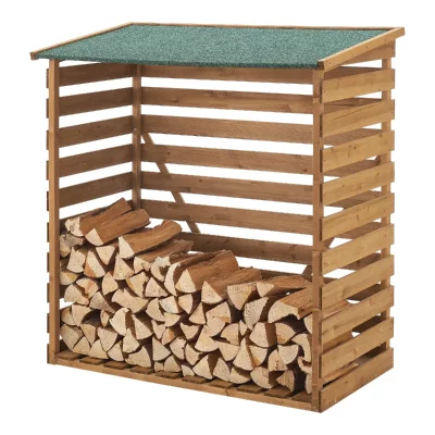 [EN.CASA] Abri-B&ucirc;ches Couvert en Sapin &agrave; Toiture Bitumin&eacute; 123 x 116 x 64 cm 