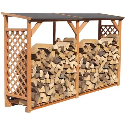 IDEANATURE Abri b&ucirc;ches en bois coloris miel Double	238 x 68 x 148 cm