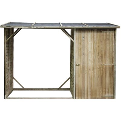 CEMONJARDIN Abri b&ucirc;ches en bois Oslo avec rangement 4 st&egrave;res