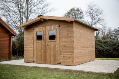 HABRITA Abri de jardin 11.97m&sup2; brun dor&eacute;  tha3030.02t