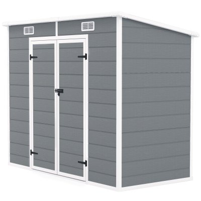 OUTSUNNY Abri de jardin 254 m&sup2; avec fondation aluminium et pp gris