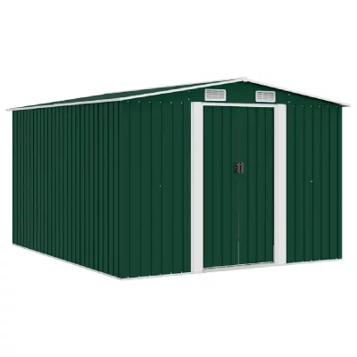 VIDAXL Abri de jardin 257 x 298 x 178 cm M&eacute;tal Vert  - Green
