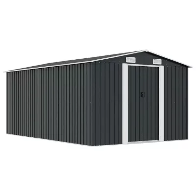 VIDAXL Abri de jardin 257 x 398 x 178 cm m&eacute;tal anthracite