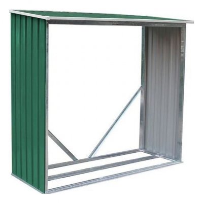 GARDIUN Abri de Jardin &agrave; b&ucirc;ches en M&eacute;tal  Holman - Vert - 1,37 m&sup2;