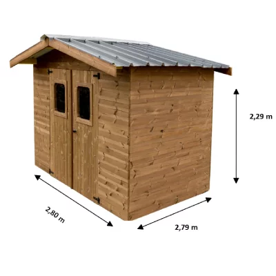 HABRITA Abri de Jardin Bois Thermo  7,81 m2 avec Toit en acier